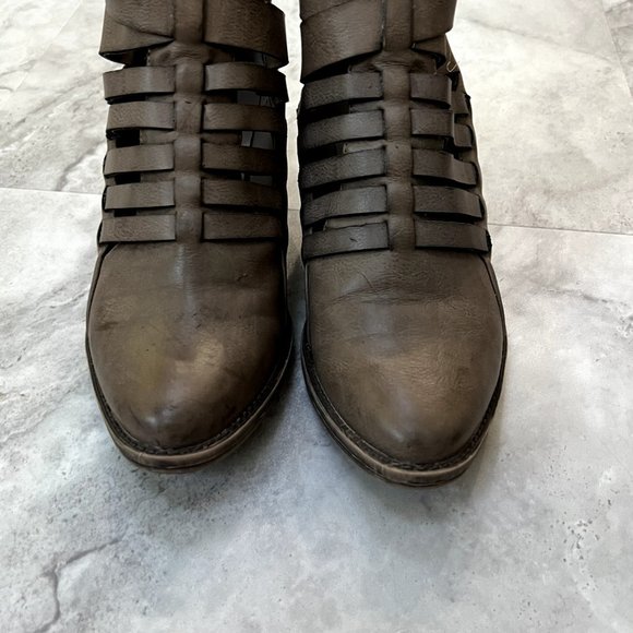 VOLATILE Booties Womens 6.5 Brown McKenna Strappy Ankle Boots - Picture 4 of 7